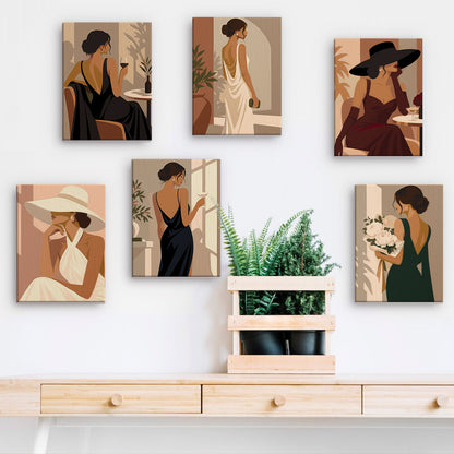 Backless Gowns and Wide Hats mini paint by numbers – image 15