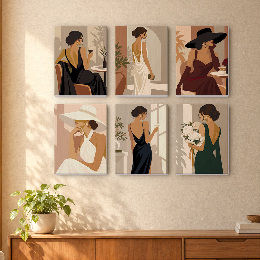 Backless Gowns and Wide Hats mini paint by numbers – image 16