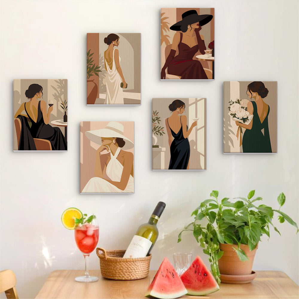Backless Gowns and Wide Hats mini paint by numbers – image 17