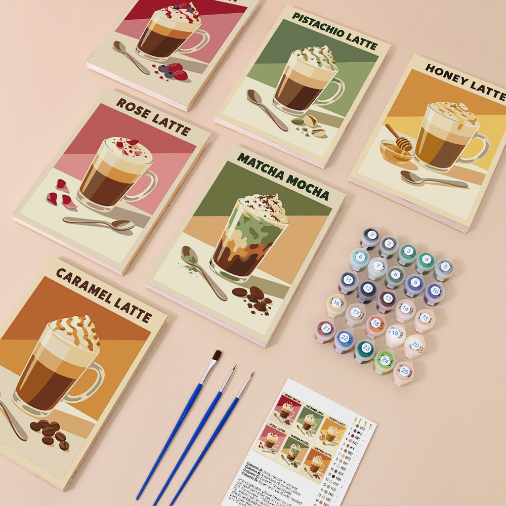 Flavored Latte Collection mini paint by numbers – image 1