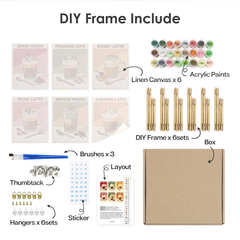 Flavored Latte Collection mini paint by numbers – image 18