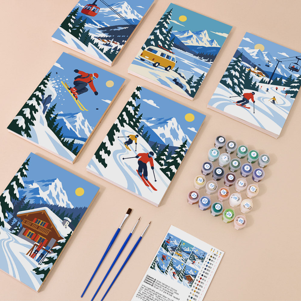Alpine Ski Adventures mini paint by numbers – image 1