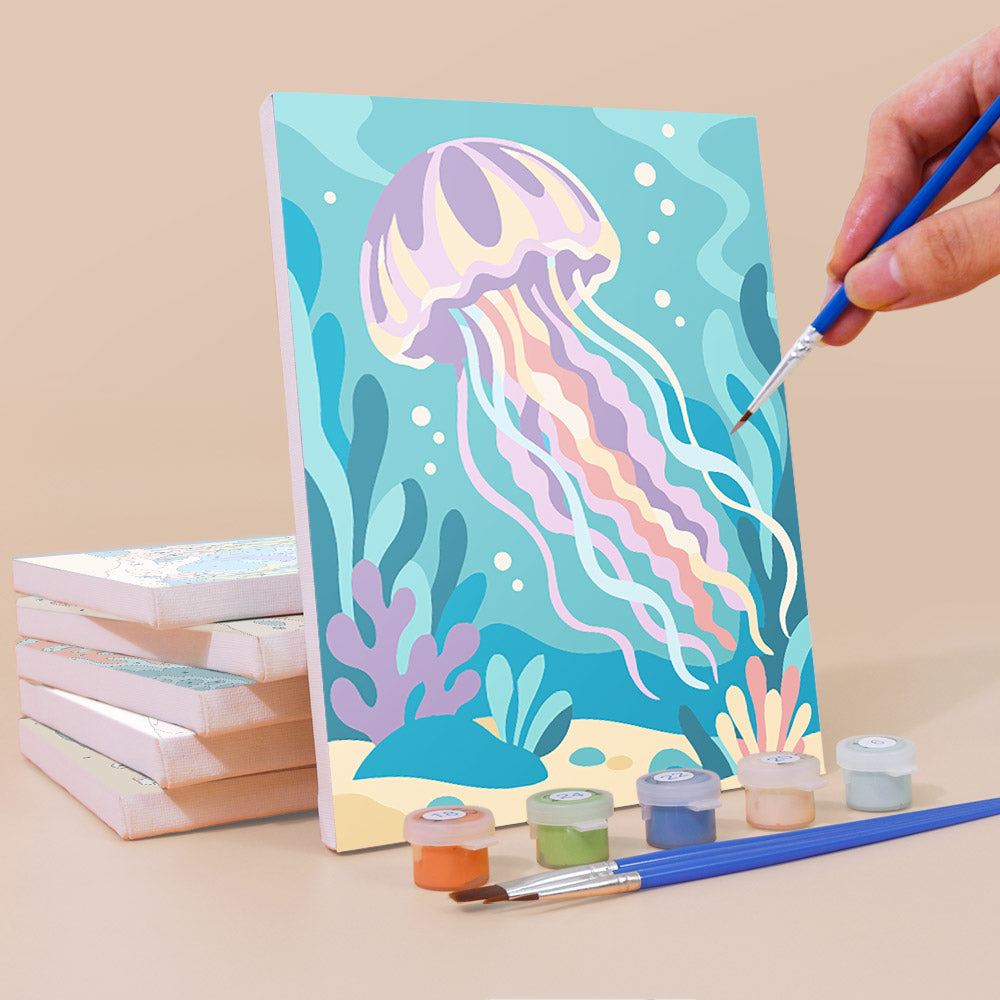 Colorful Ocean Animals mini paint by numbers – image 3