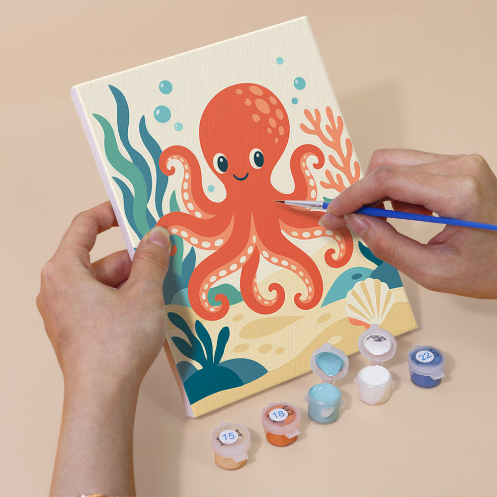 Colorful Ocean Animals mini paint by numbers – image 5