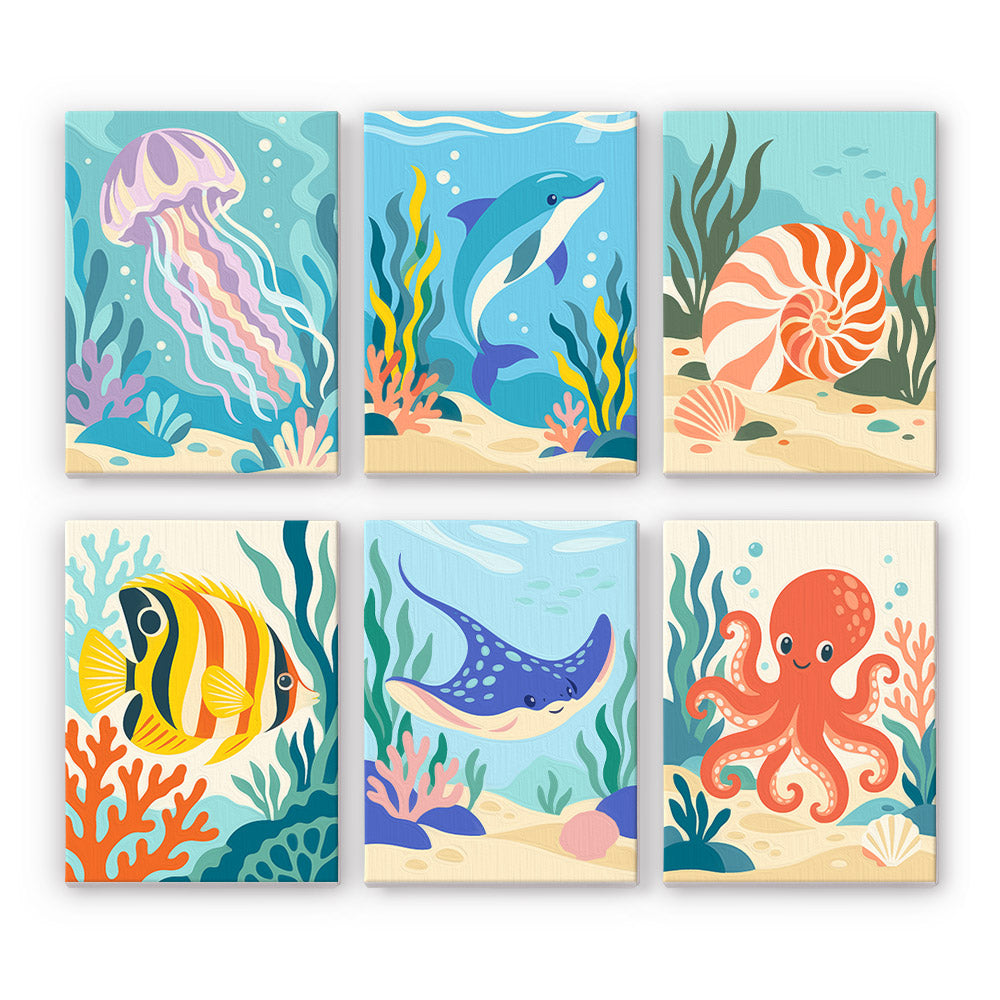 Colorful Ocean Animals mini paint by numbers – image 7