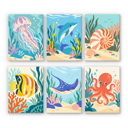 Colorful Ocean Animals mini paint by numbers – image 7