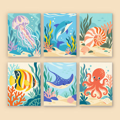 Colorful Ocean Animals mini paint by numbers – image 8