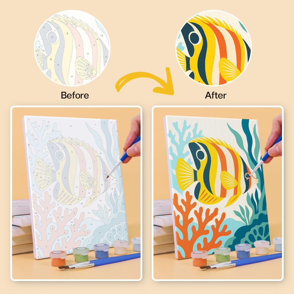 Colorful Ocean Animals mini paint by numbers – image 10