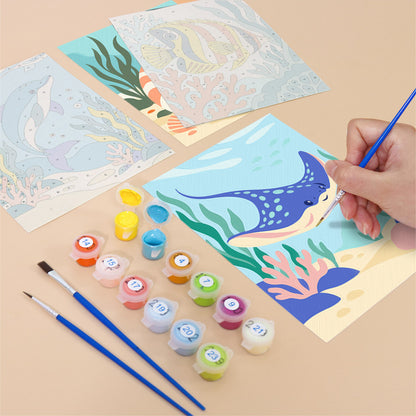 Colorful Ocean Animals mini paint by numbers – image 12