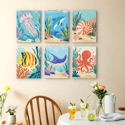 Colorful Ocean Animals mini paint by numbers – image 14