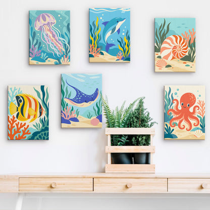 Colorful Ocean Animals mini paint by numbers – image 15
