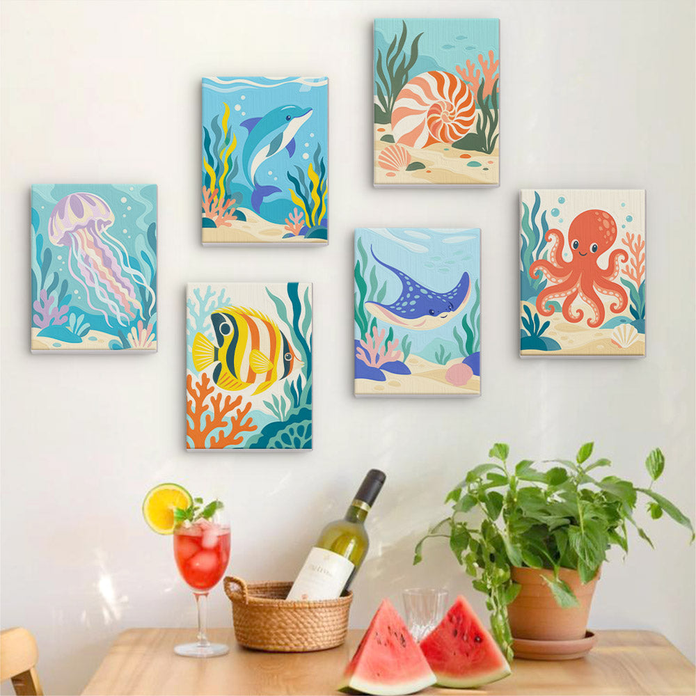 Colorful Ocean Animals mini paint by numbers – image 17