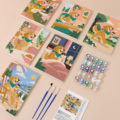 Golden Retriever Life mini paint by numbers – image 1