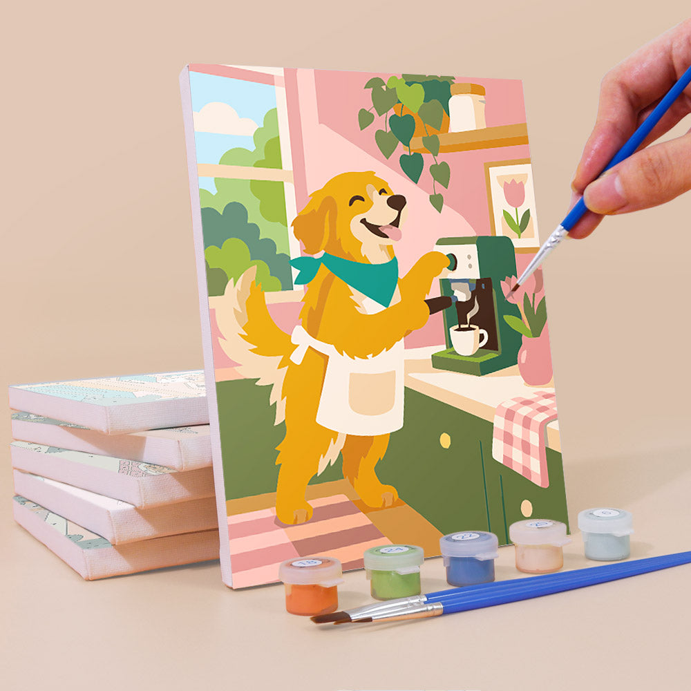 Golden Retriever Life mini paint by numbers – image 3