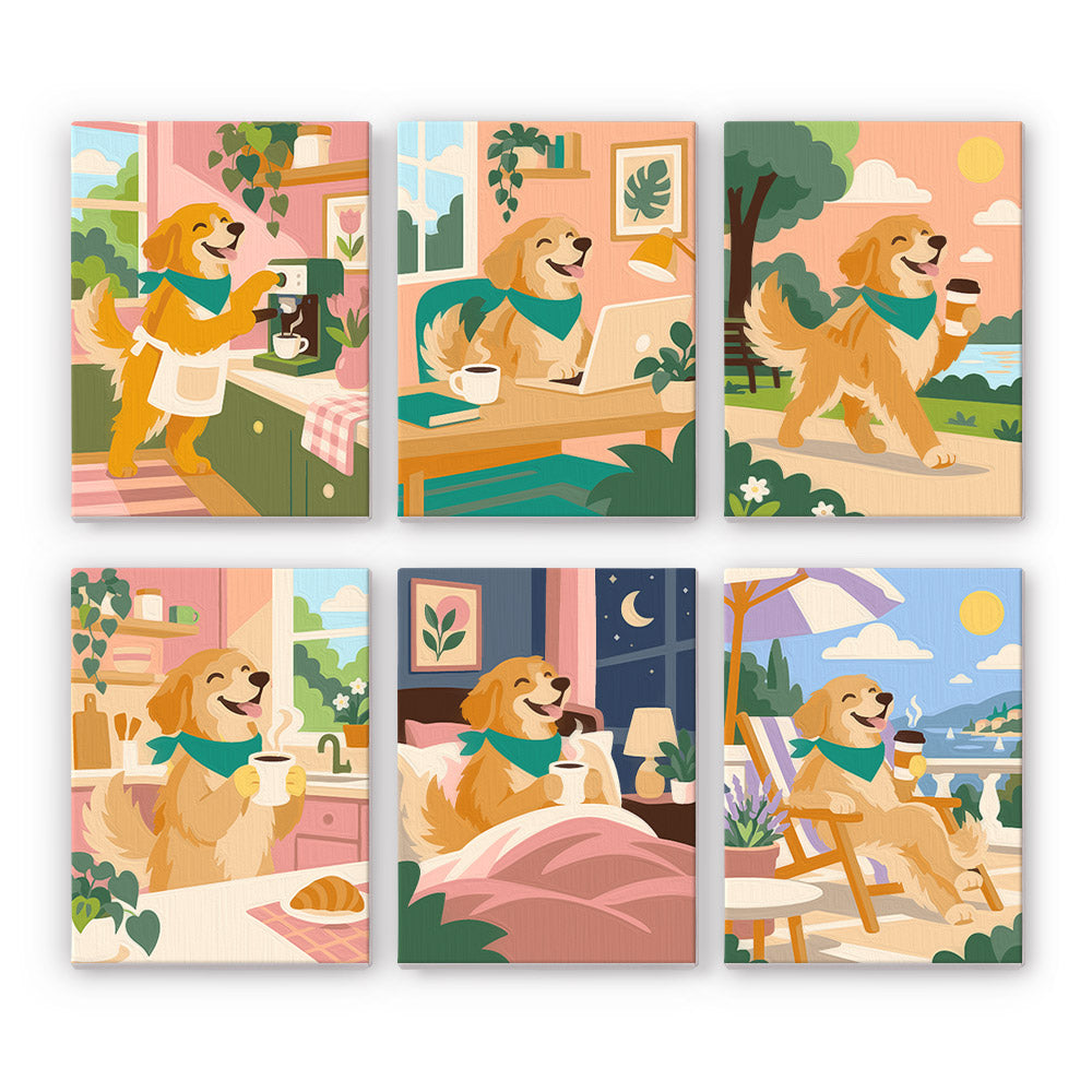 Golden Retriever Life mini paint by numbers – image 7