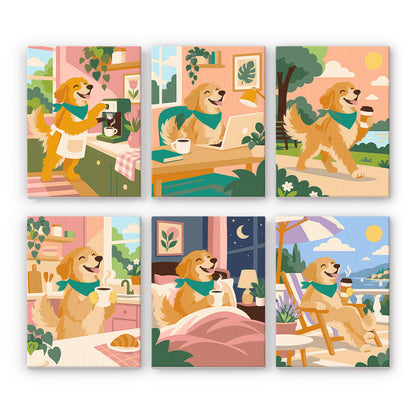 Golden Retriever Life mini paint by numbers – image 7