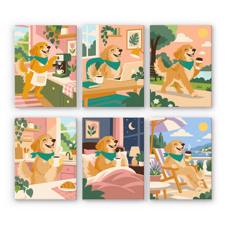 Golden Retriever Life mini paint by numbers – image 7
