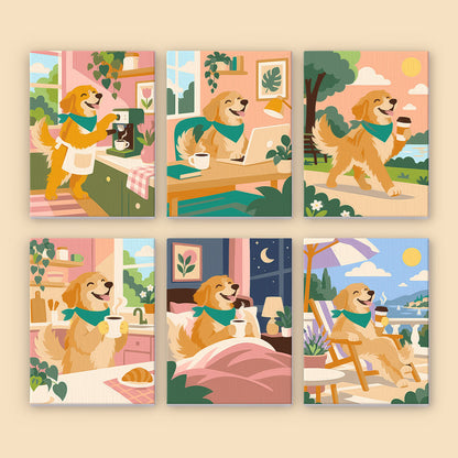 Golden Retriever Life mini paint by numbers – image 8