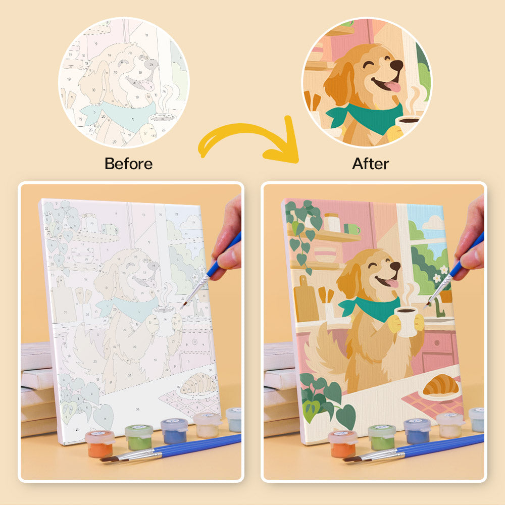 Golden Retriever Life mini paint by numbers – image 10