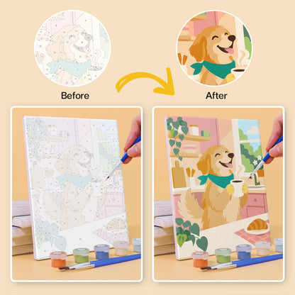 Golden Retriever Life mini paint by numbers – image 10