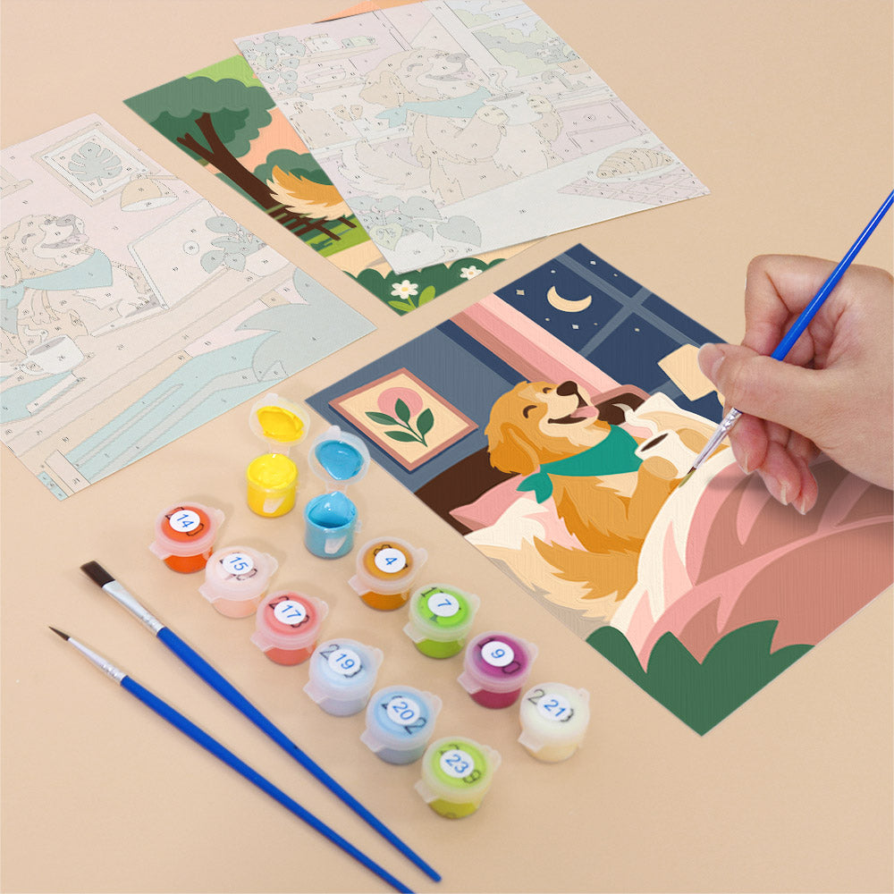 Golden Retriever Life mini paint by numbers – image 12