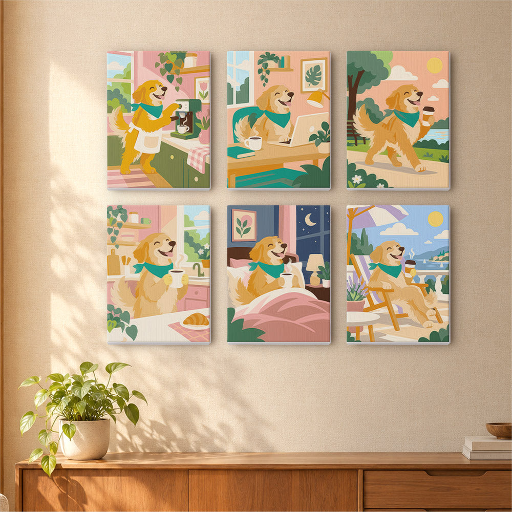 Golden Retriever Life mini paint by numbers – image 16