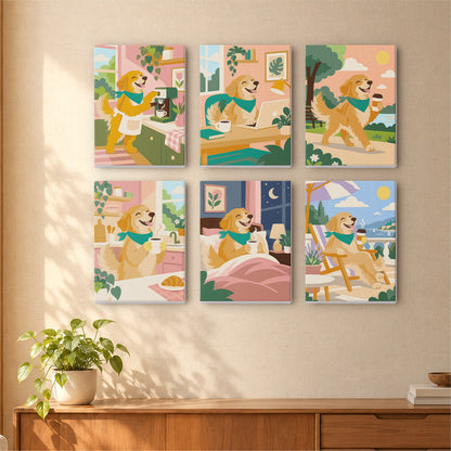 Golden Retriever Life mini paint by numbers – image 16