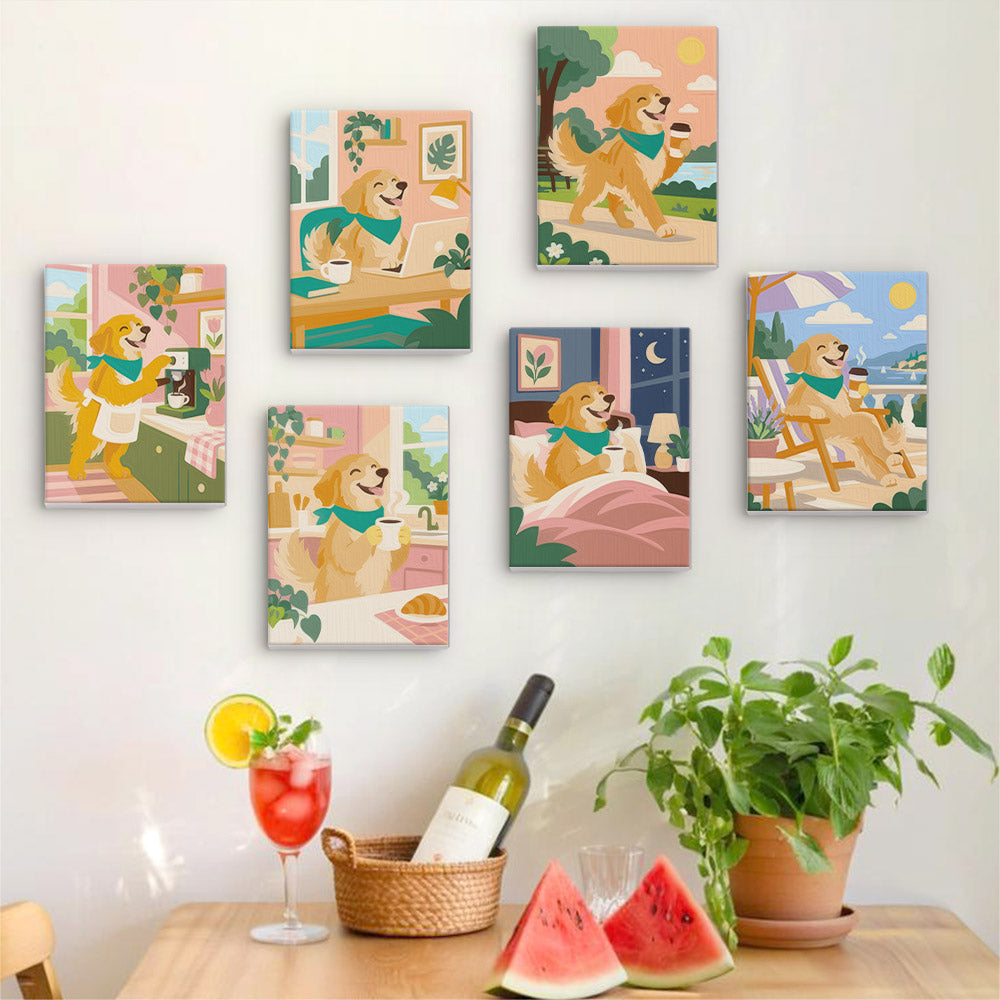 Golden Retriever Life mini paint by numbers – image 17