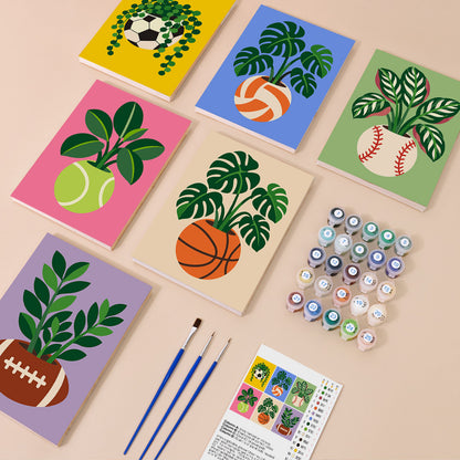 Sports Ball Planters mini paint by numbers – image 1