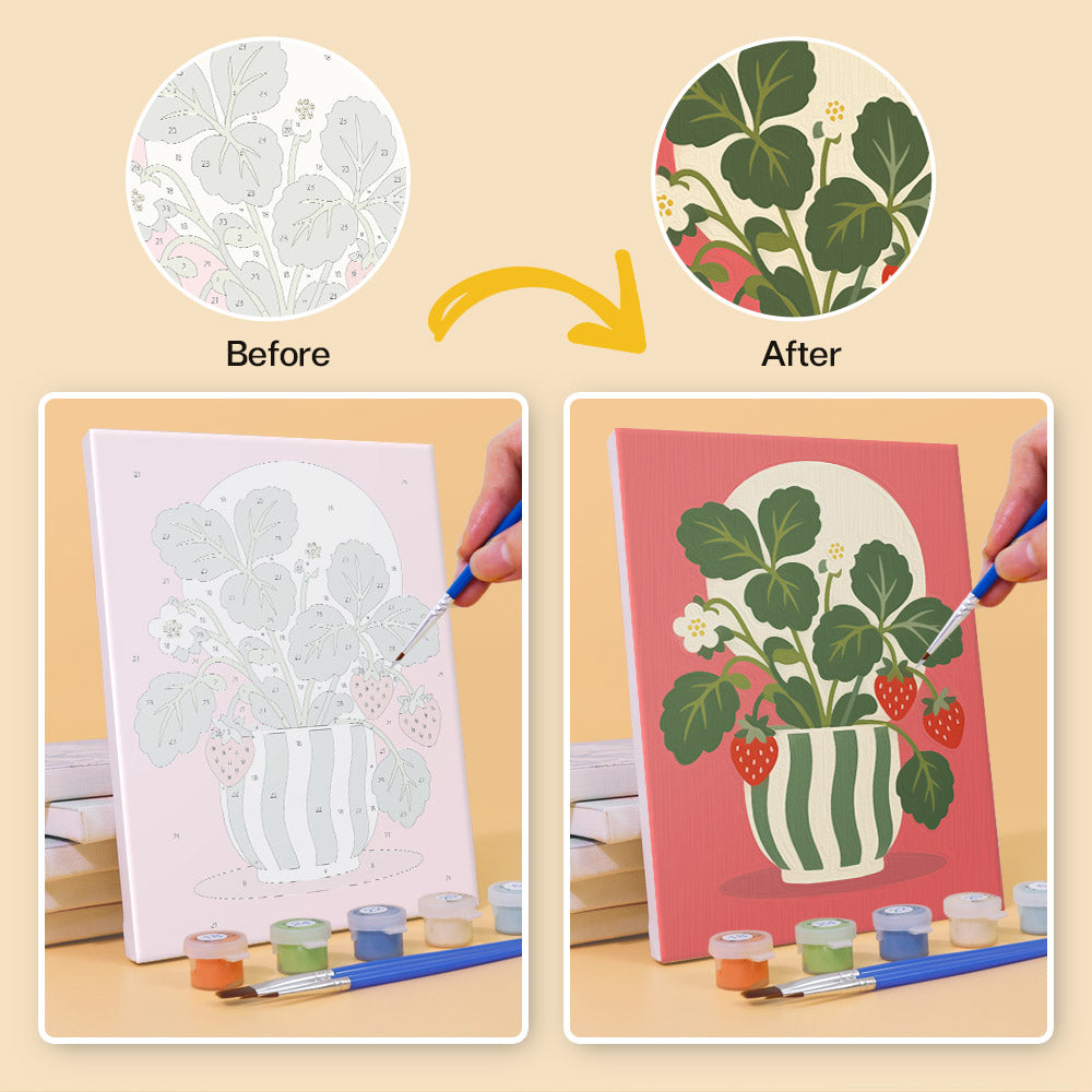 Sunflower Pitcher and Fruit Stems mini paint by numbers – image 10