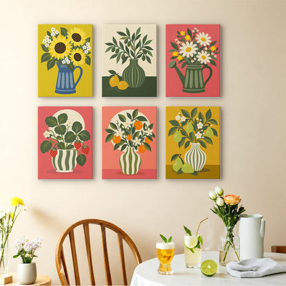 Sunflower Pitcher and Fruit Stems mini paint by numbers – image 14