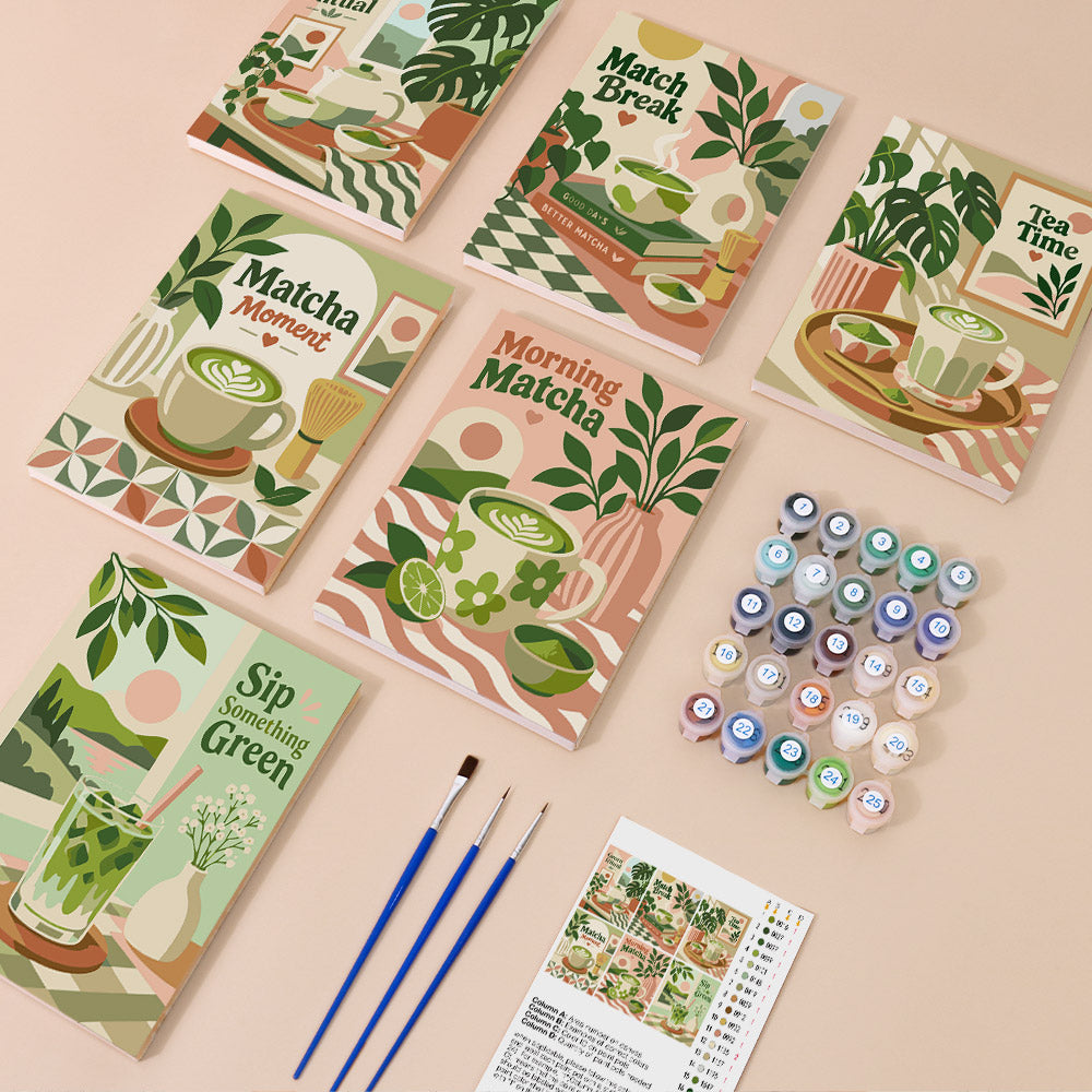 Matcha Moments mini paint by numbers – image 1