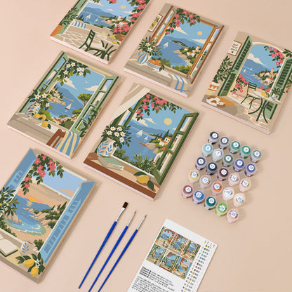 Coastal Window Views mini paint by numbers – image 1