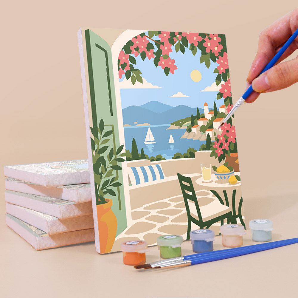 Coastal Window Views mini paint by numbers – image 3