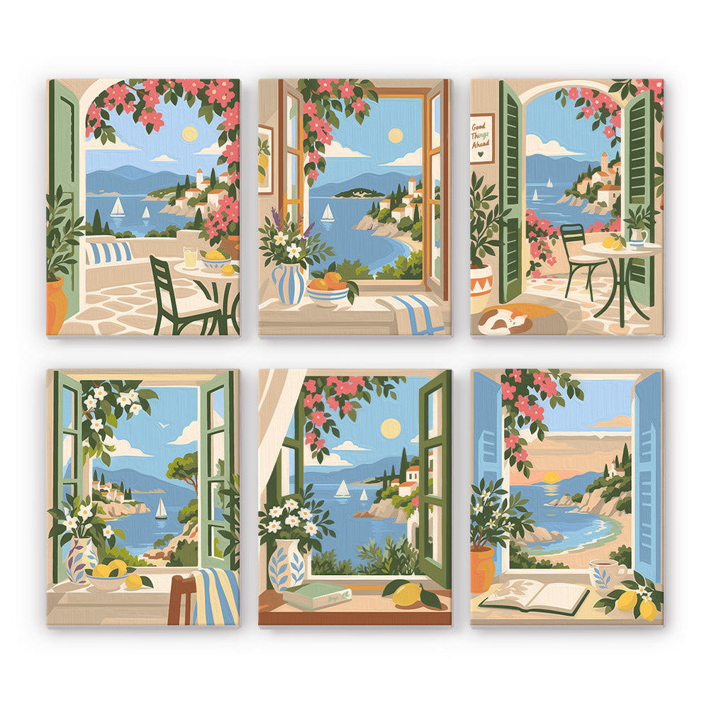 Coastal Window Views mini paint by numbers – image 7