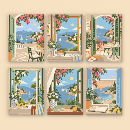 Coastal Window Views mini paint by numbers – image 8
