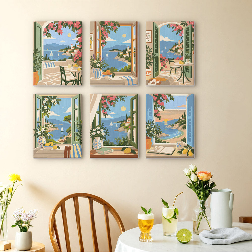 Coastal Window Views mini paint by numbers – image 14