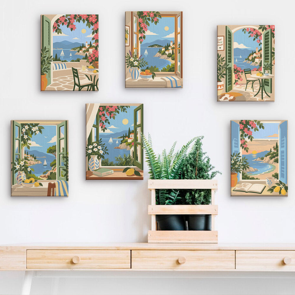 Coastal Window Views mini paint by numbers – image 15