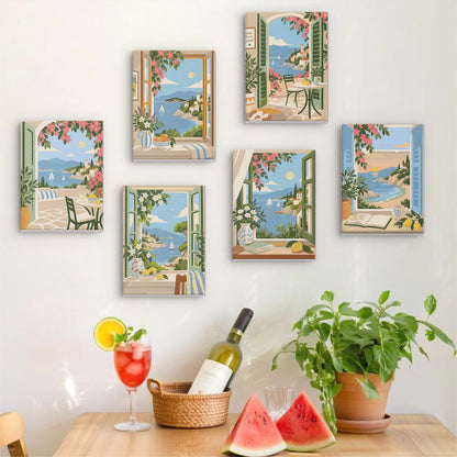 Coastal Window Views mini paint by numbers – image 17