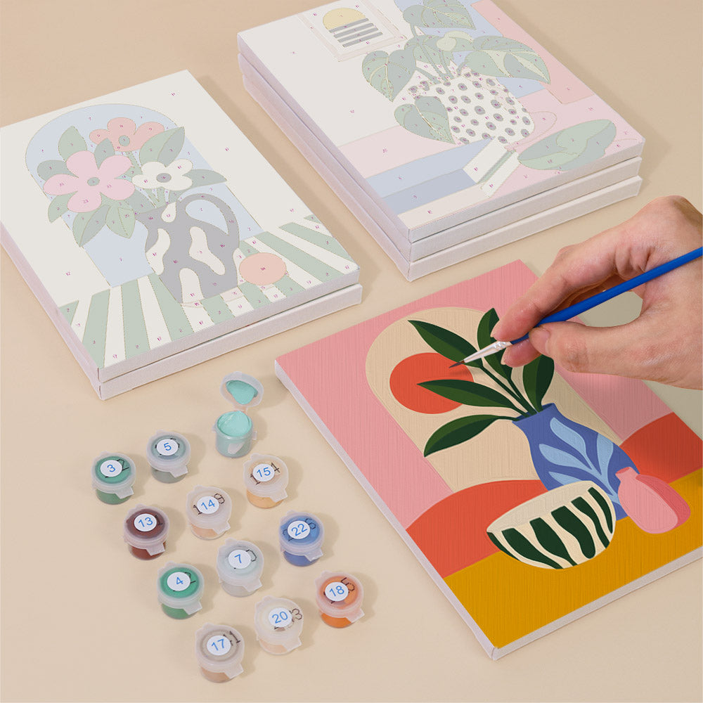Spotted and Striped Vase Studies mini paint by numbers – image 4