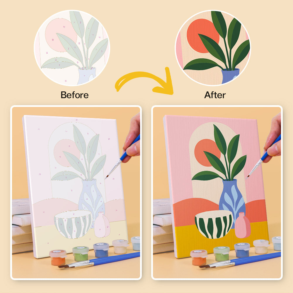 Spotted and Striped Vase Studies mini paint by numbers – image 10