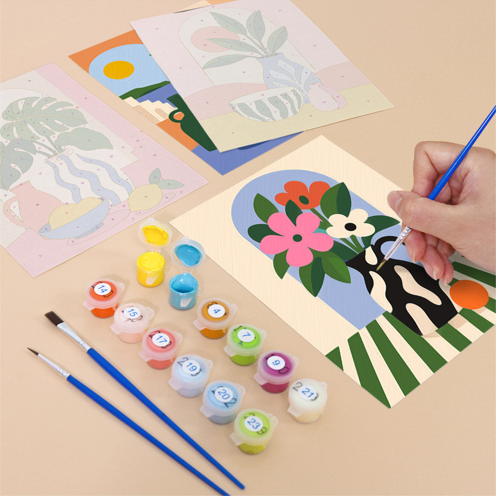 Spotted and Striped Vase Studies mini paint by numbers – image 12