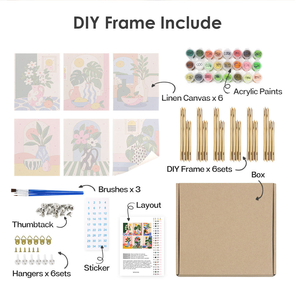 Spotted and Striped Vase Studies mini paint by numbers – image 18