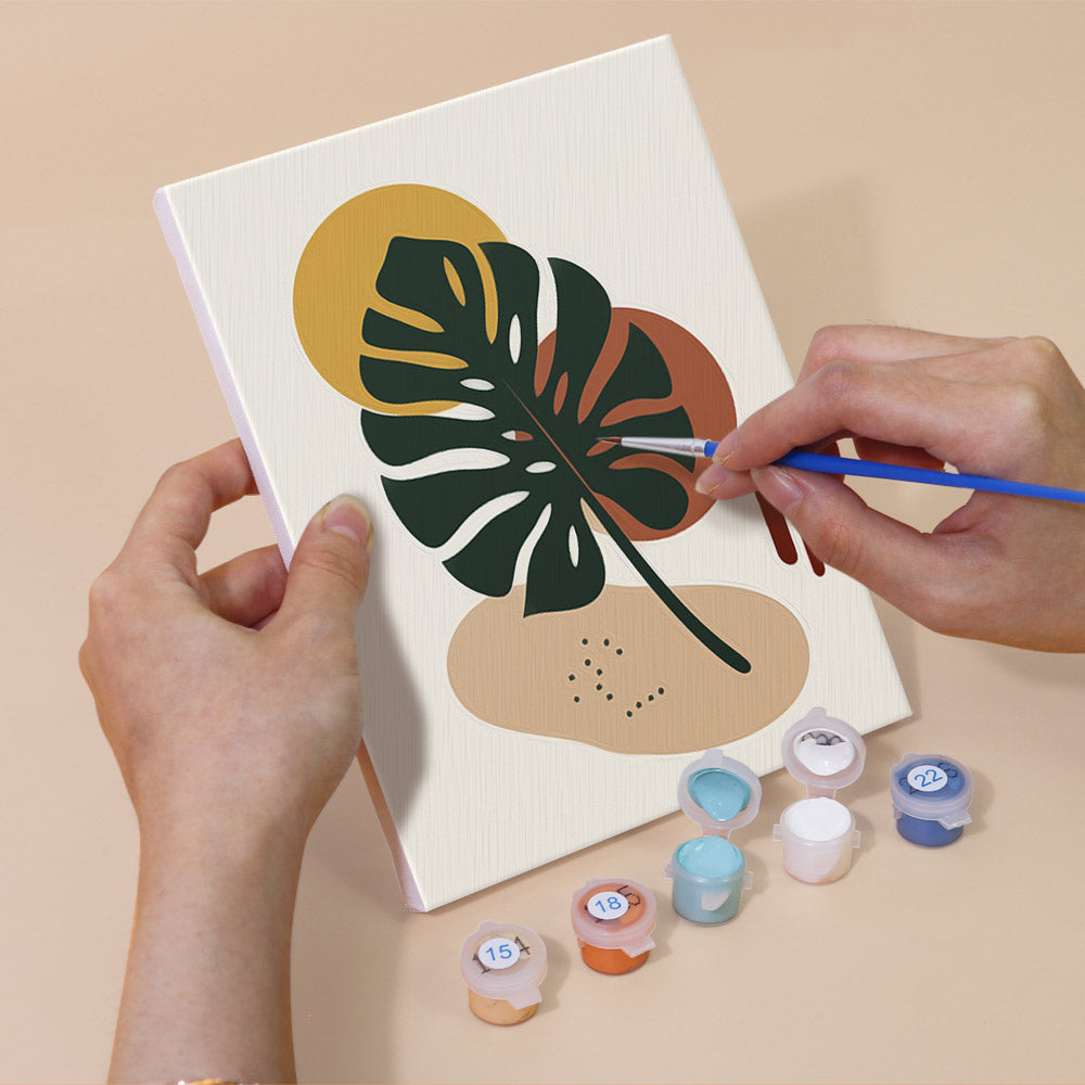 Terracotta Boho Leaves mini paint by numbers – image 5
