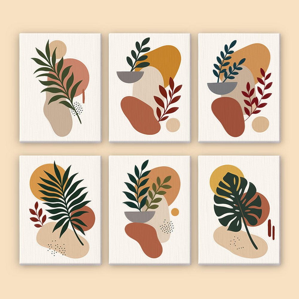 Terracotta Boho Leaves mini paint by numbers – image 8