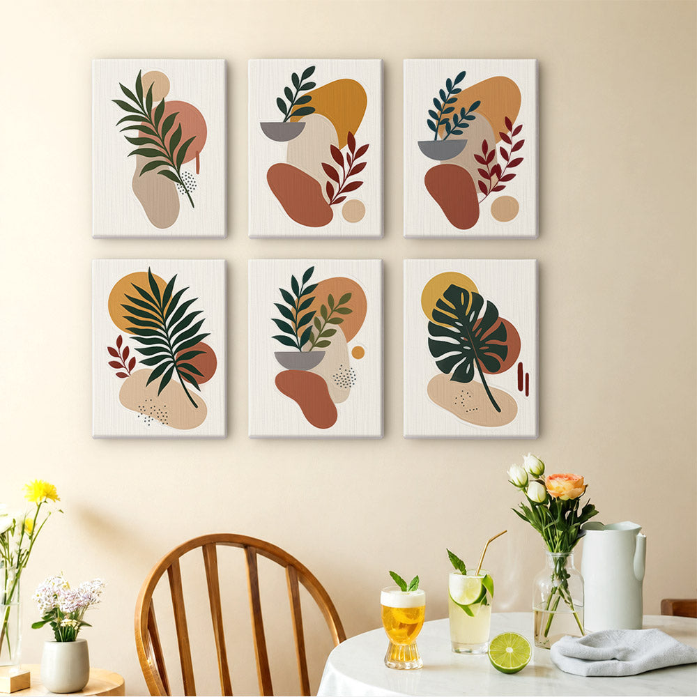 Terracotta Boho Leaves mini paint by numbers – image 14