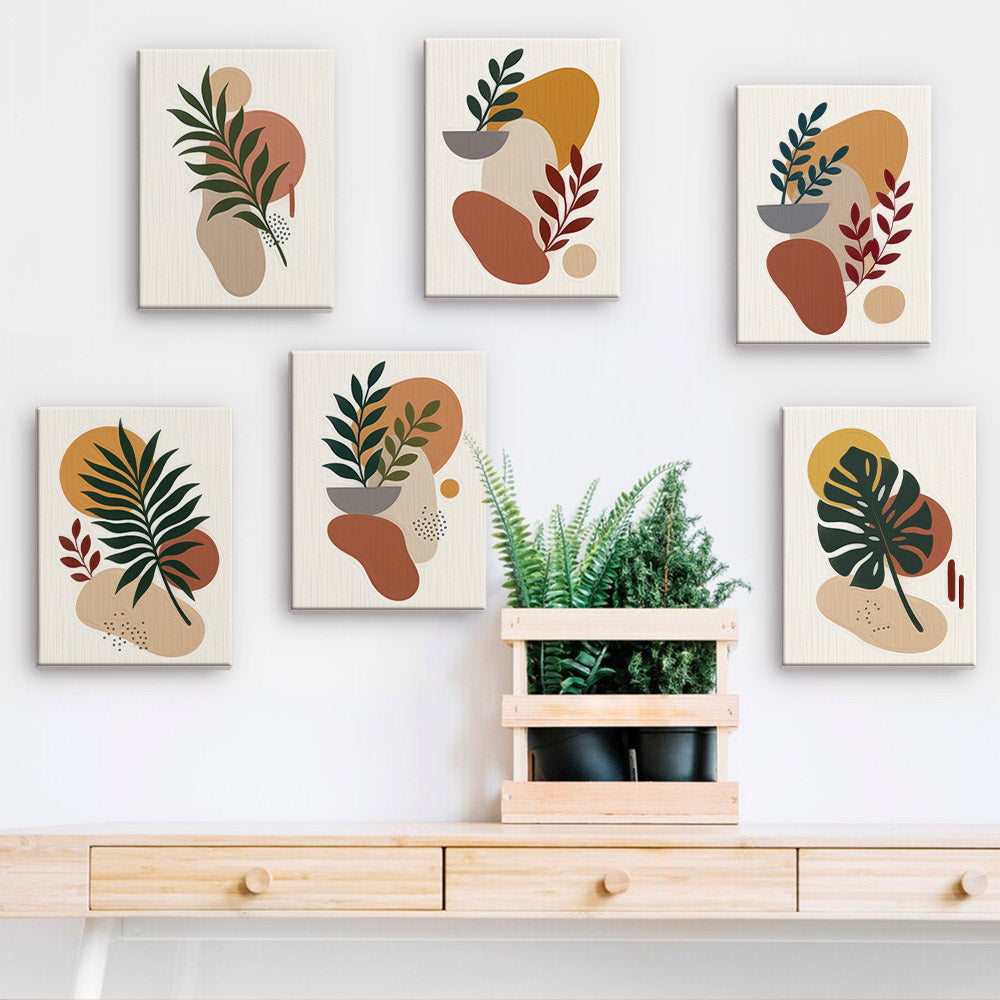 Terracotta Boho Leaves mini paint by numbers – image 15