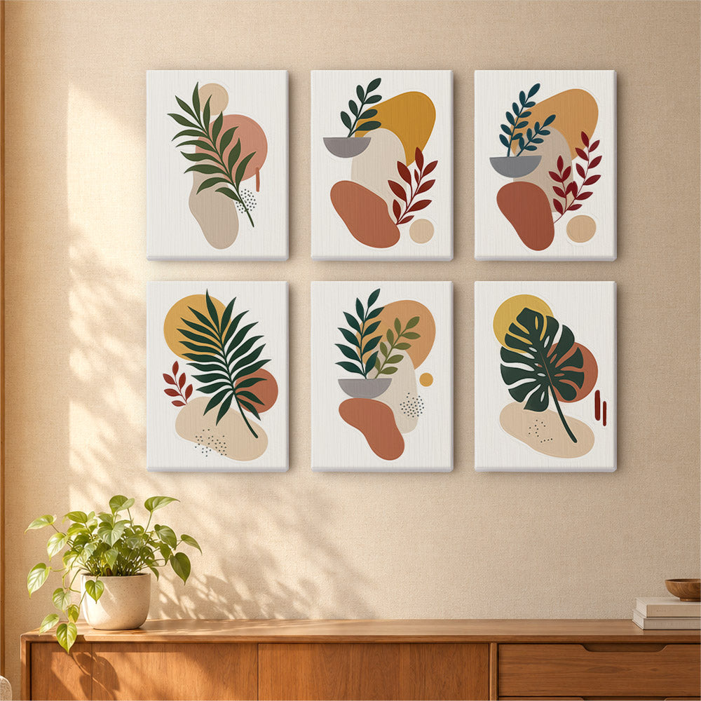 Terracotta Boho Leaves mini paint by numbers – image 16