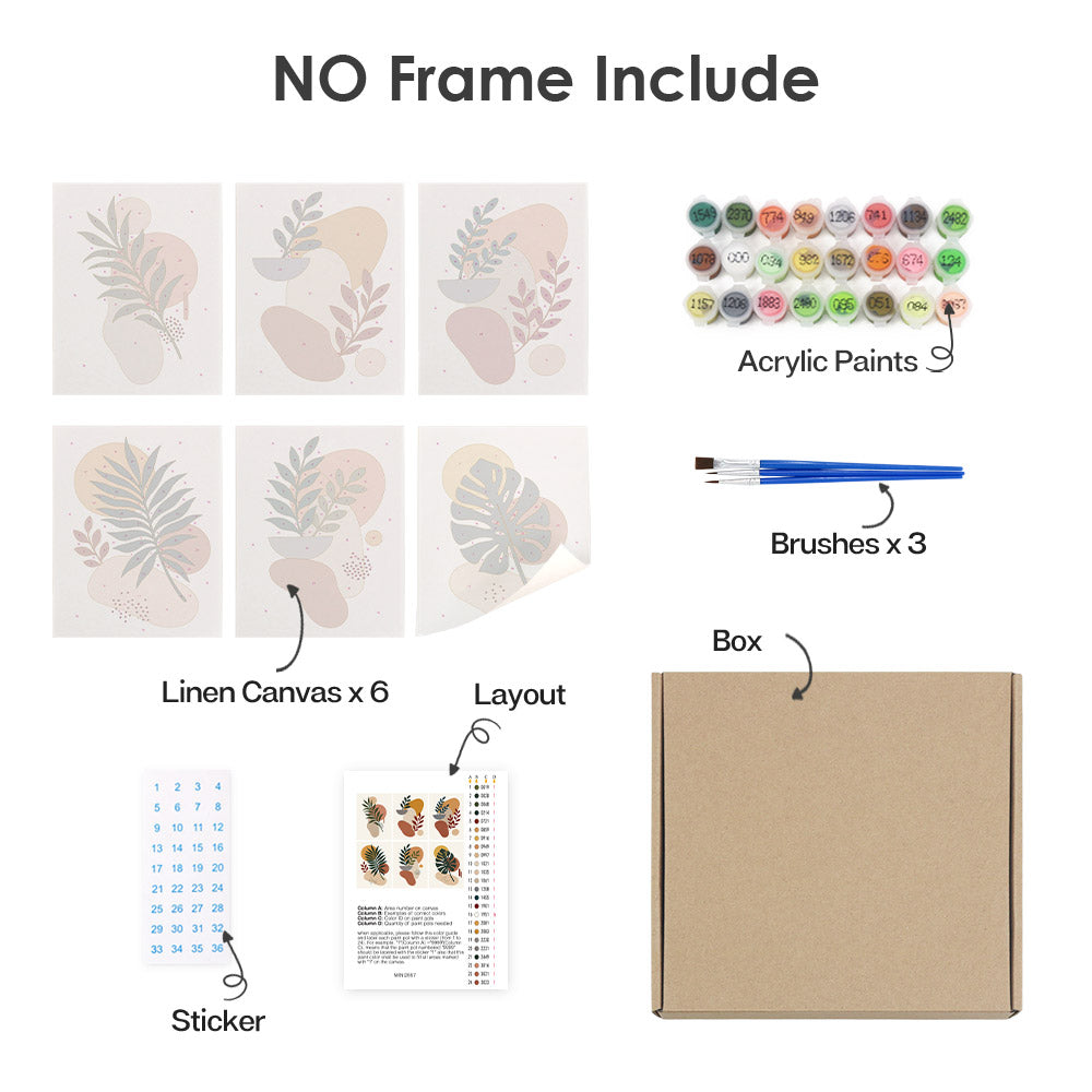 Terracotta Boho Leaves mini paint by numbers – image 19