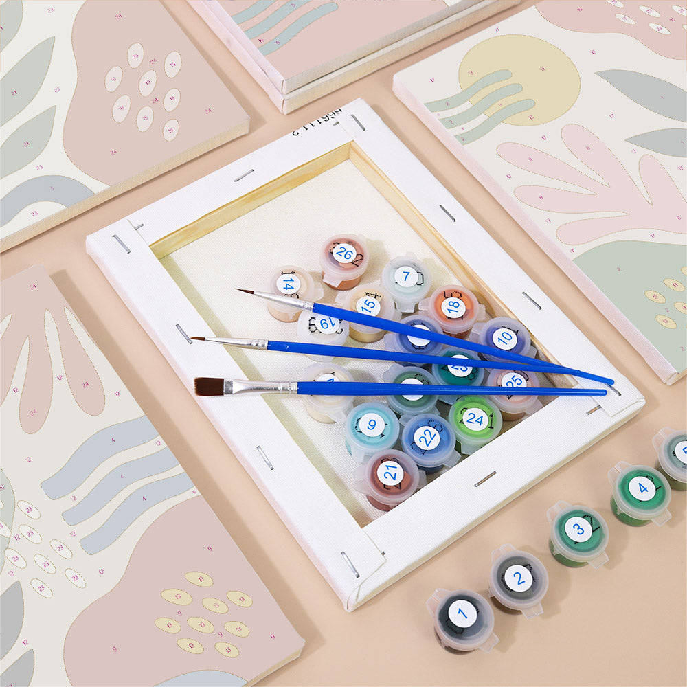 Muted Botanical Abstracts mini paint by numbers – image 2